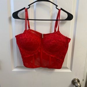 Red bustier corset top size XL NWT